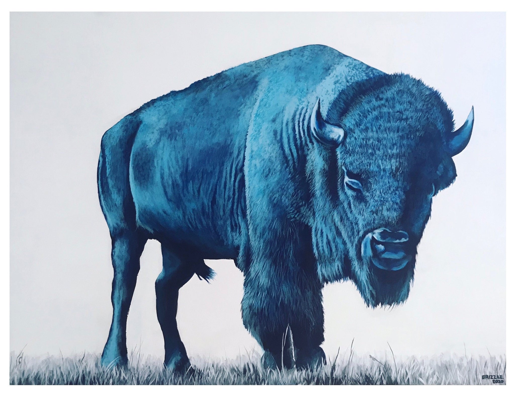 Blue Buffalo Print David Grizzle Art