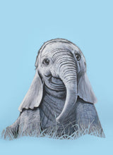 Load image into Gallery viewer, Blue Elephant Print!
