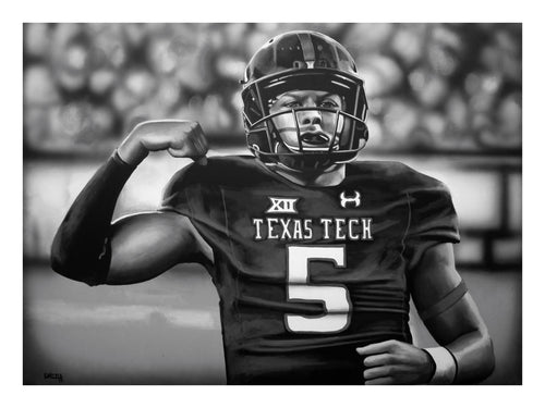 Tupac Texas Tech Black Background Print! – David Grizzle Art