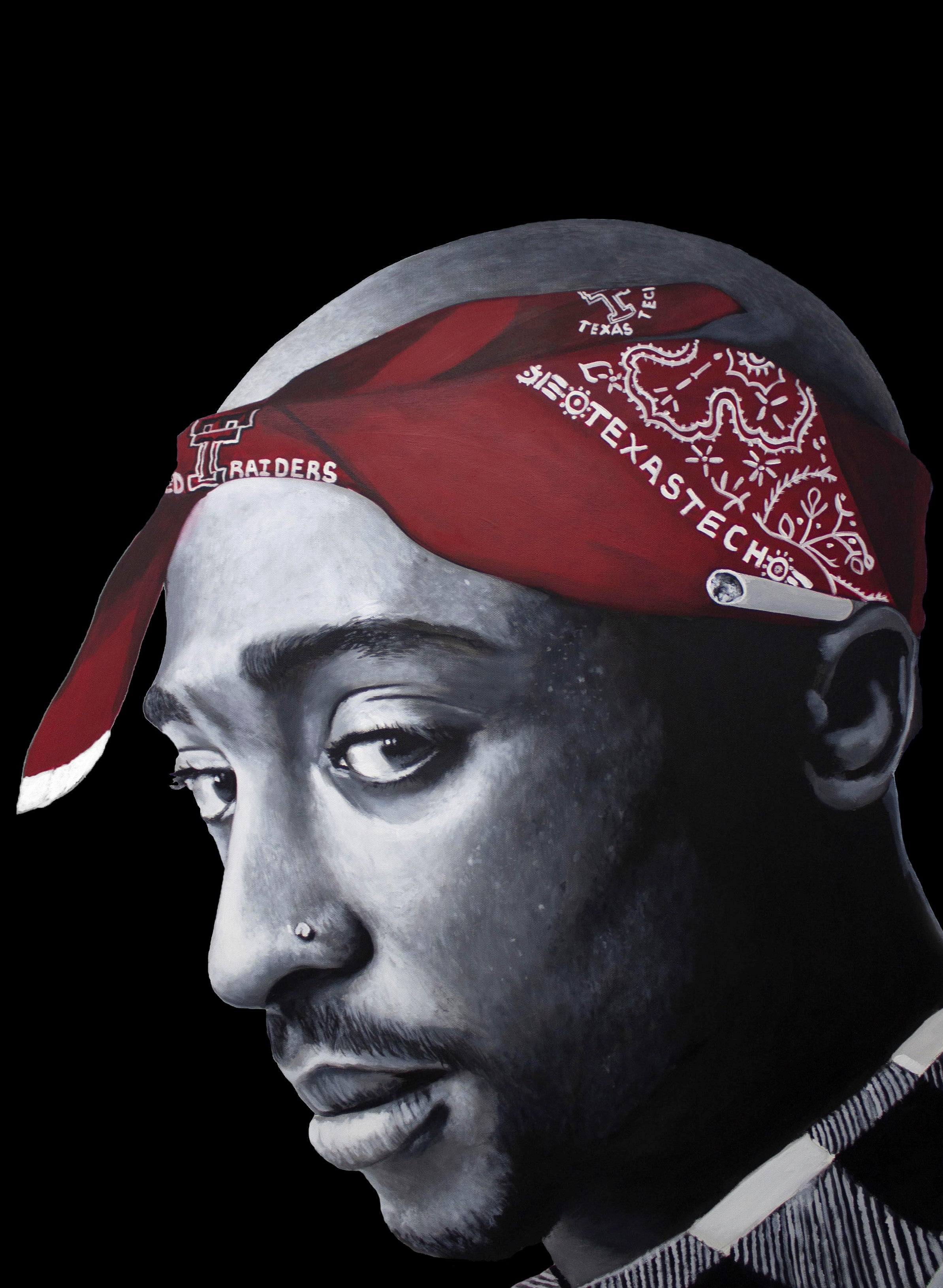 Tupac Texas Tech Black Background Print! – David Grizzle Art